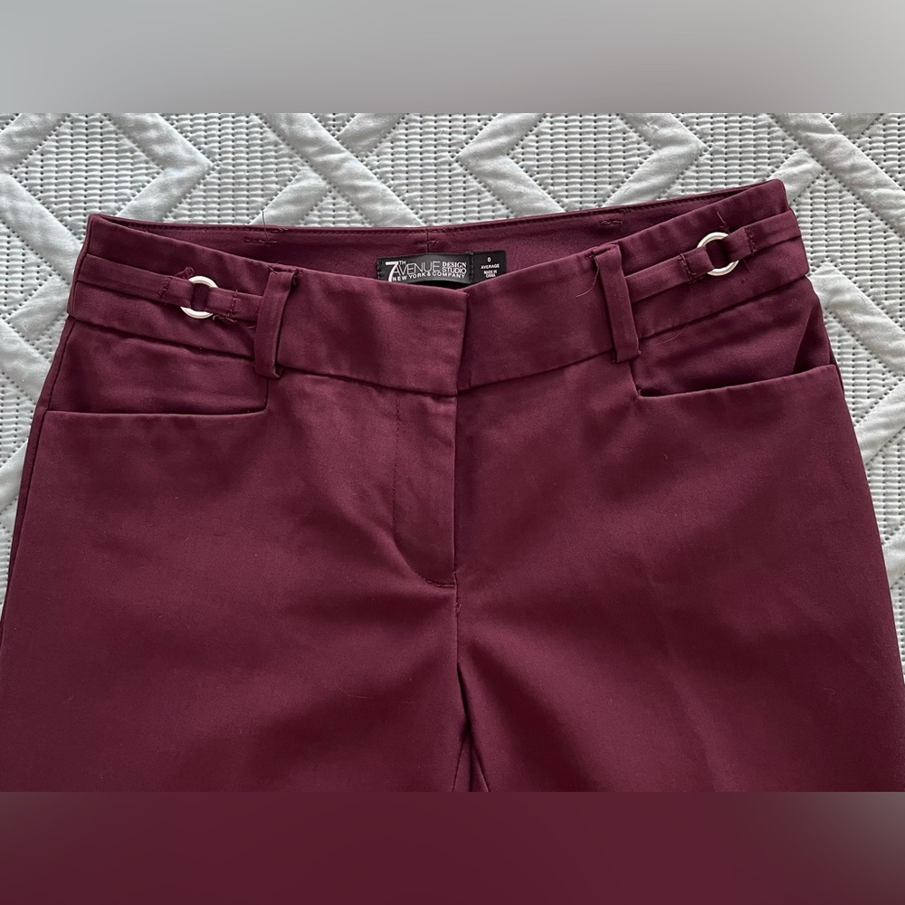 New York & Company 7th Avenue straight leg pant in burgundy